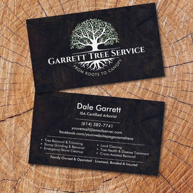 Professionell Arborist Trädservice  Visitkort (Skapare uppladdad)