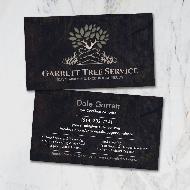 Professionell Arborist Trädservice  Visitkort (Skapare uppladdad)