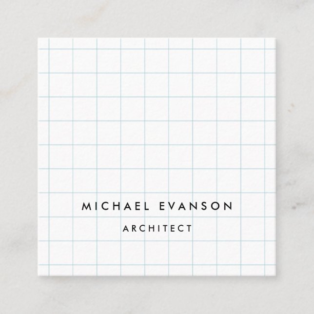 Professionell Architect Graph Pappra Mönster Fyrkantigt Visitkort (Framsida)
