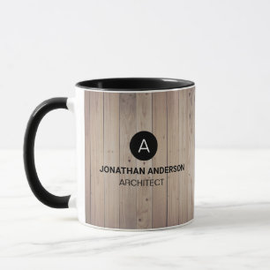 Professionell architect Monogram Initial Wood-utse Mugg