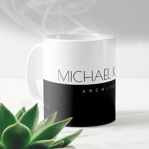 professionell (arkitekt) halvsvart halvvit kaffemugg