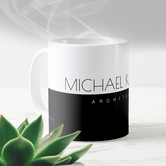 professionell (arkitekt) halvsvart halvvit kaffemugg (Skapare uppladdad)