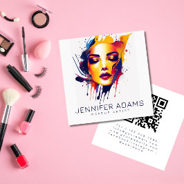 Professionell Artist QR-kod för konstnär makeup Fyrkantigt Visitkort