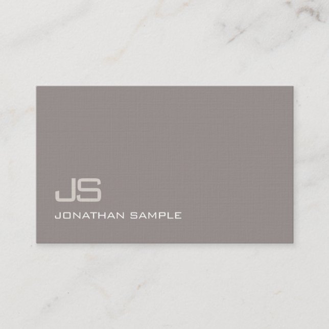 Professionell Artistic Monogram Plain Modern Luxur Visitkort (Framsida)
