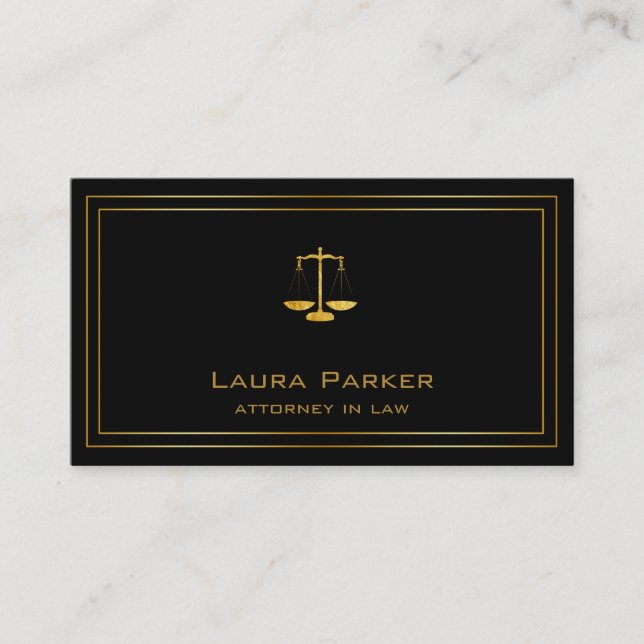 Professionell Attorney at Law Classic Guld  Visitkort (Framsida)