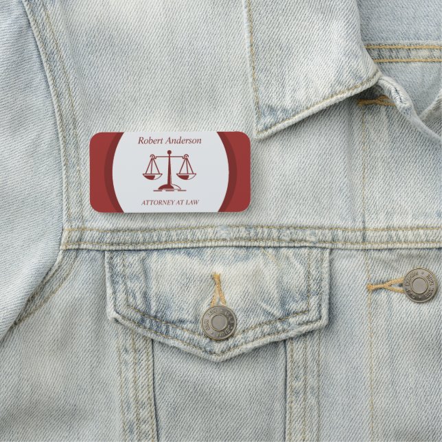 Professionell Attorney at Law Scales Namnbricka (På plats)