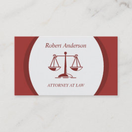 Professionell Attorney at Law Scales Visitkort