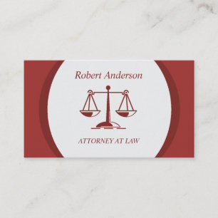 Professionell Attorney at Law Scales Visitkort