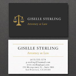 Professionell Attorney Law Firm Black Guld Visitkort