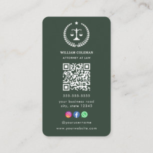 Professionell Attorney Lawyer  Qr Code Visitkort