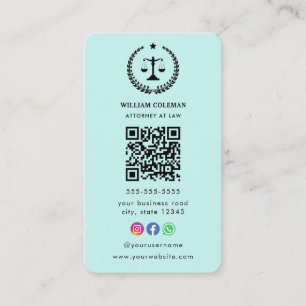 Professionell Attorney Lawyer Qr Code Visitkort