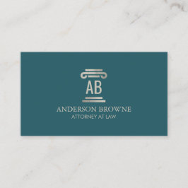 Professionell Attorney Monogram Grått/Grönt Visitkort