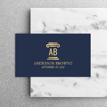 Professionell Attorney Monogram Guld/Navy Blue