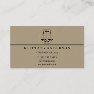 Professionell Attorney på Law Black  Business Visitkort