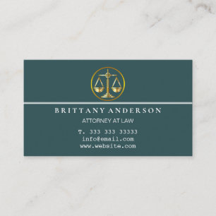 Professionell Attorney på Law Black  Business Visitkort