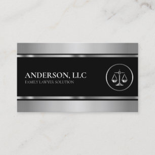 Professionell Attorney på Law Black & Silver Visitkort