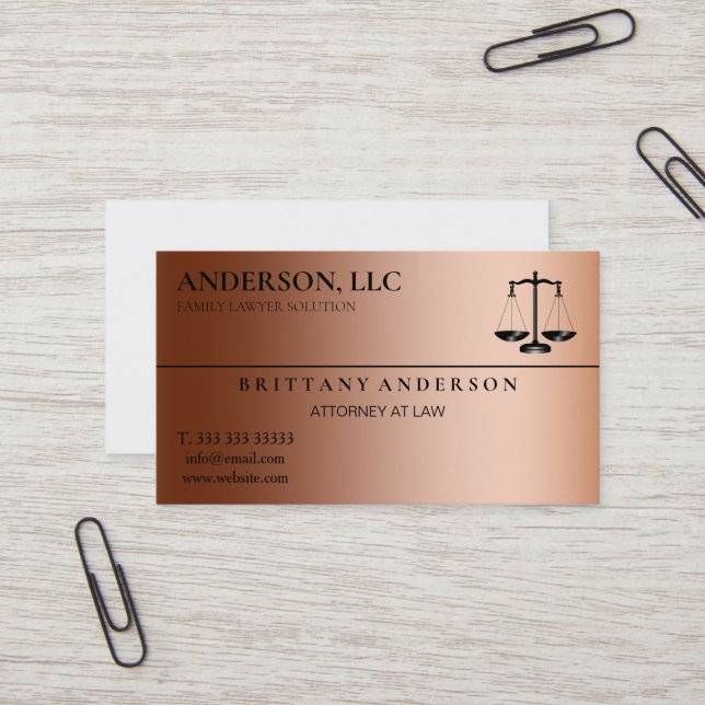 Professionell Attorney  Visitkort (Fram/Back In Situ)
