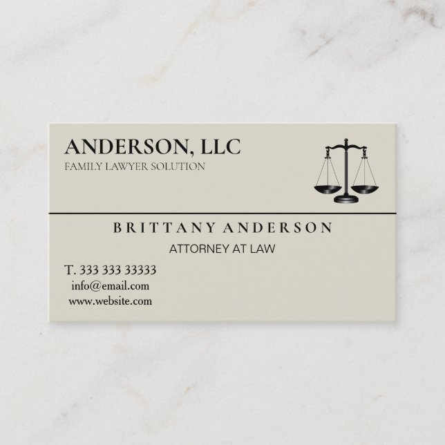 Professionell Attorney  Visitkort (Framsida)