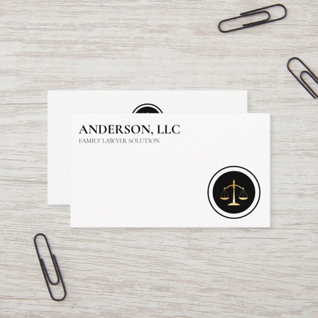 Professionell Attorney  Visitkort (Fram/Back In Situ)