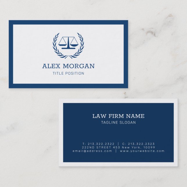 Professionell Attorney Visitkort (Fram/baksida)
