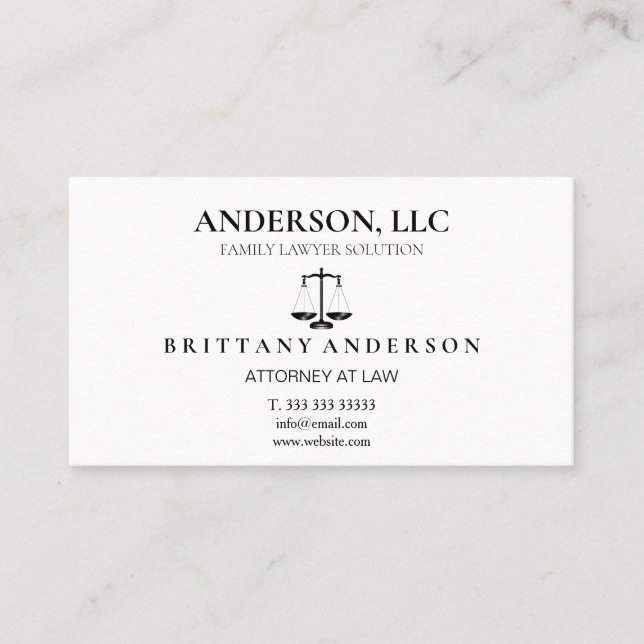 Professionell Attorney  Visitkort (Framsida)