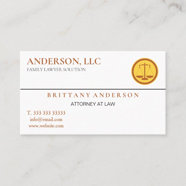 Professionell Attorney  Visitkort (Framsida)