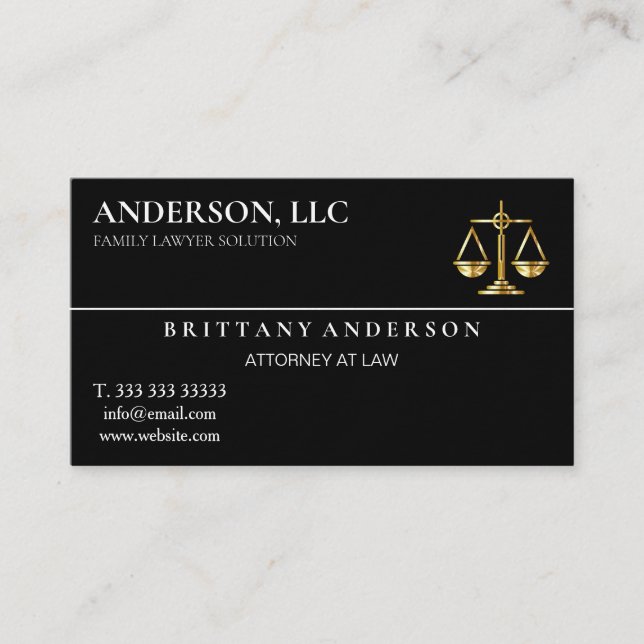 Professionell Attorney  Visitkort (Framsida)