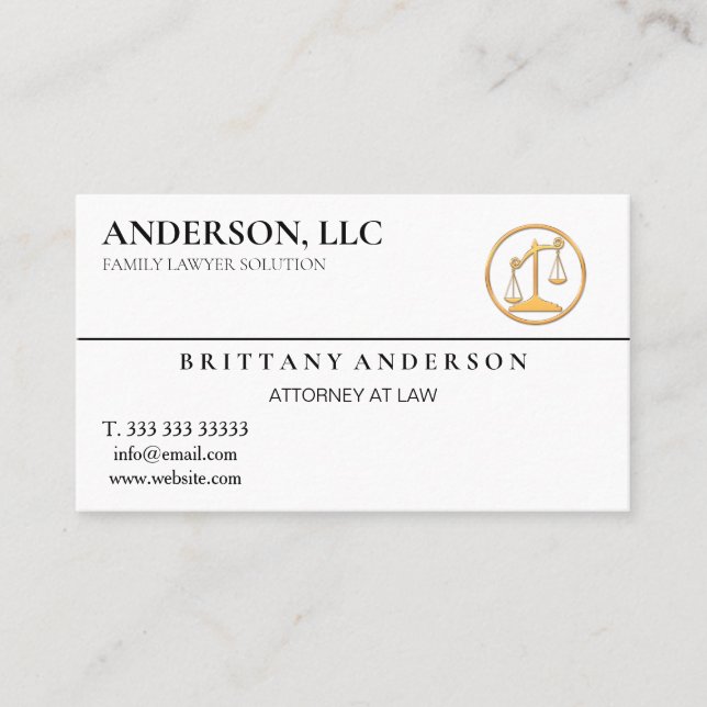 Professionell Attorney  Visitkort (Framsida)