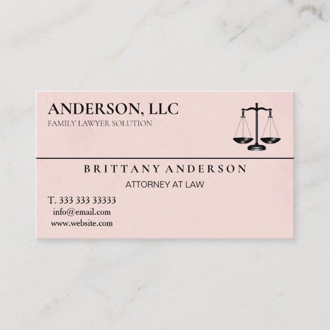 Professionell Attorney  Visitkort (Framsida)