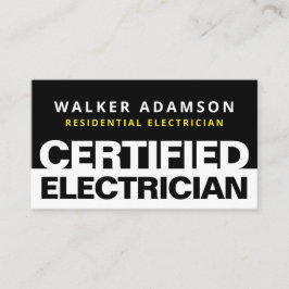 Professionell Auktoriserad Electrician Affärskorts Visitkort