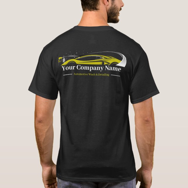 Professionell Auto Detailing Biltvätt Företag T Shirt (Baksida)