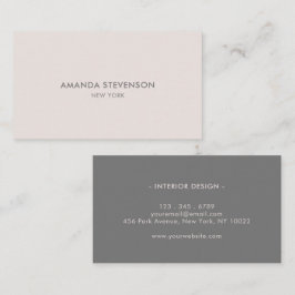 professionell av aska och beige elegant visitkort