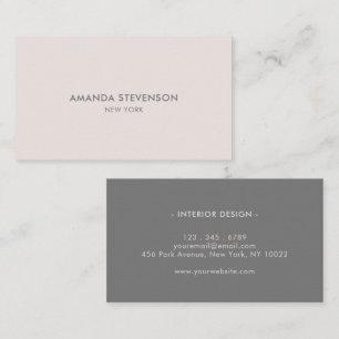 professionell av aska och beige elegant visitkort