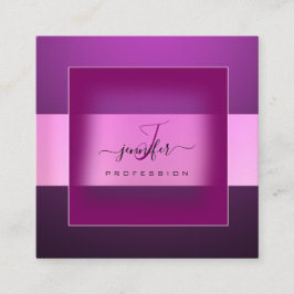 Professionell av Berry Lila Rosa Logotyp Monogram Fyrkantigt Visitkort