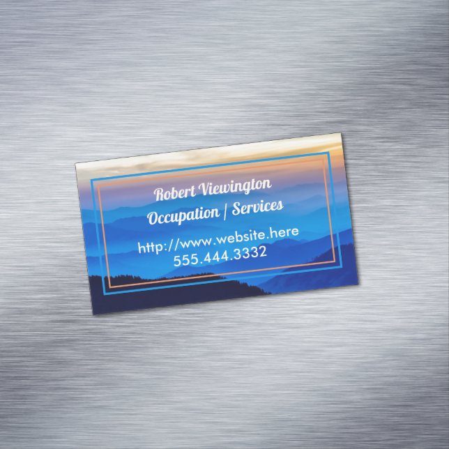 Professionell av blå berg magnetiska visitkort (In Situ)