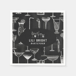 Professionell av Cocktail-bartender | Classy Black Pappersservett