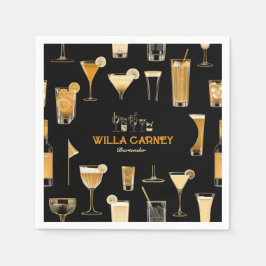 Professionell av Cocktail-bartender | ELEGANT GULD Pappersservett