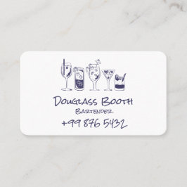 Professionell av Cocktail-bartender | Modern Black Visitkort