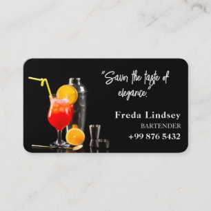 Professionell av Cocktail-bartender Modern Black Visitkort