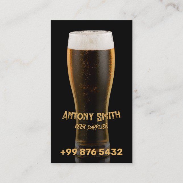 professionell av dryckesbartender | Ölleverantör Visitkort (Framsida)