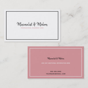 professionell av feminin vit rosa elegant visitkort