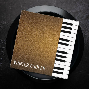 Professionell av lyxkoppar guld glitter piano nyck fyrkantigt visitkort