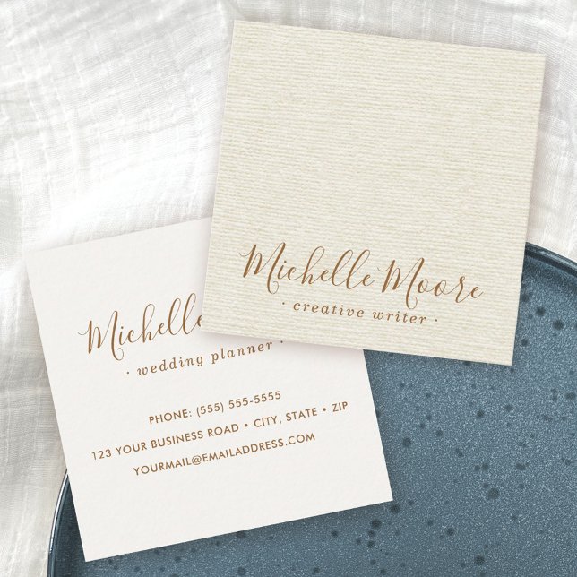 Professionell av minsta elegant för linne av elfen fyrkantigt visitkort (Skapare uppladdad)