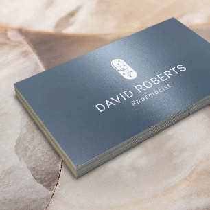 Professionell av Pill Logotyp Dusty Blue Visitkort