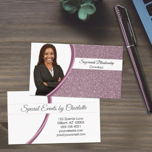 Professionell av Plum Faux Glitter Anpassningsbar Visitkort