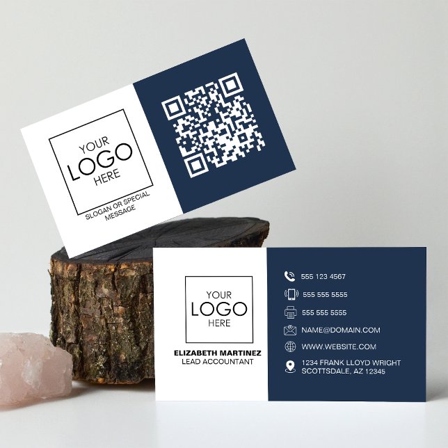 Professionell av QR-Logotyp för Front and Back Bus Visitkort (Skapare uppladdad)