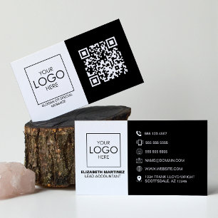 Professionell av QR-Logotyp för Front and Back Bus Visitkort