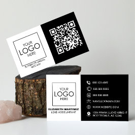 Professionell av QR-Logotyp för Front and Back Bus Visitkort