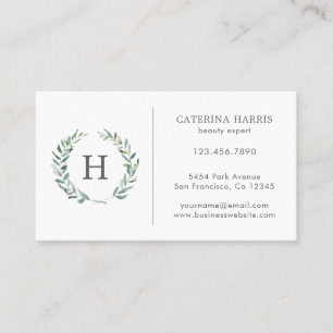 Professionell av Rustic Greenery Wandemonogram Log Visitkort