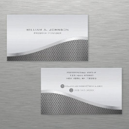 Professionell av Silver-metallisk böjd linje Visitkort